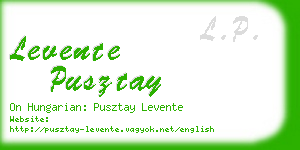 levente pusztay business card